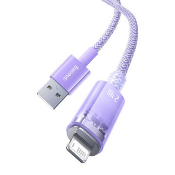 Cablu de încărcare rapidă USB-a la seria Lightning Explorer 1m 2.4a (culoarea mov)
