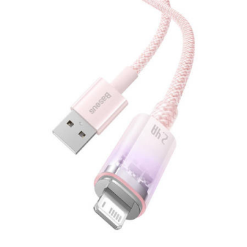 Cablu de încărcare rapidă USB-a la seria Lightning Explorer 1m, 2.4a (roz)