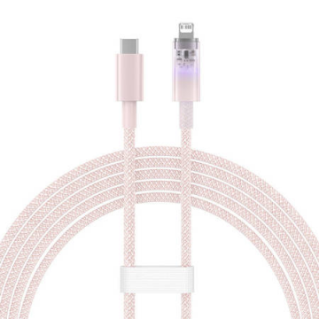Cablu de încărcare rapidă USB-a la seria Lightning Explorer 2m 20w (culoarea roz)