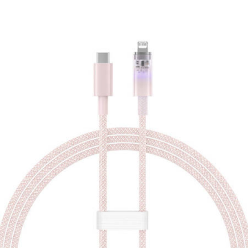 Cablu de încărcare rapidă USB-c la seria Lightning Explorer, 20w (culoarea roz) 1m