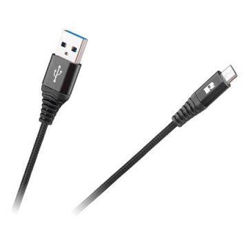 [titlu] Cablu Date si Incarcare Micro USB 100cm Negru Rebel
