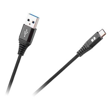 [titlu] Cablu USB - USB Tip C Rebel 200 cm Negru