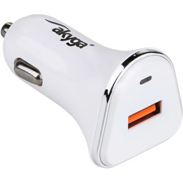 Incarcator Auto AK-CH-07 USB 5V/3.0A 15W Quick Charge 3.0 Alb
