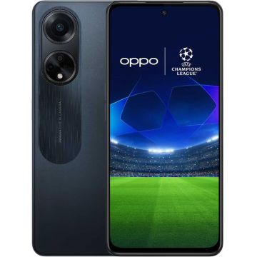 Smartphone Oppo A98, 256GB, 8GB RAM, Dual SIM, 5G, 4-Camere, Cool Black, Pachet UEFA Champions League