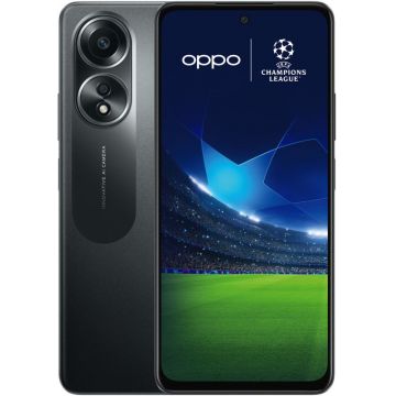 Smartphone Oppo PA58, 128GB, 6GB RAM, Dual SIM, 4G, Tri-Camera, Glowing Black, Pachet UEFA Champions League