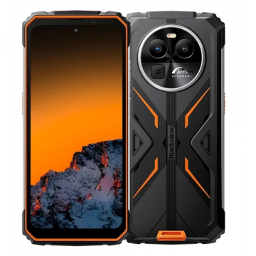 Telefon mobil Blackview BV8100, Orange, 4G, 6.5 2.4K FHD+, 24GB RAM (8GB + 16GB extensibili), 256GB ROM, Android 14, MediaTek Helio G99, 50MP+32MP, 8800mAh, 45W, NFC, Dual SIM