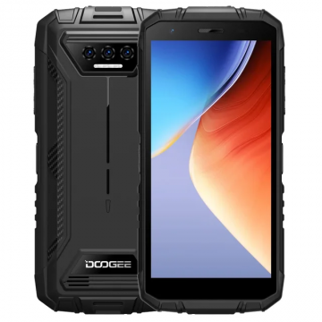 Telefon mobil Doogee S41 Max Negru, 4G, IPS 5.5  , 16GB RAM (6GB + 10GB extensibili), 256GB ROM, 13MP+8MP, Android 13, T606 Octa Core, GPS, NFC,  6300mAh, Dual SIM