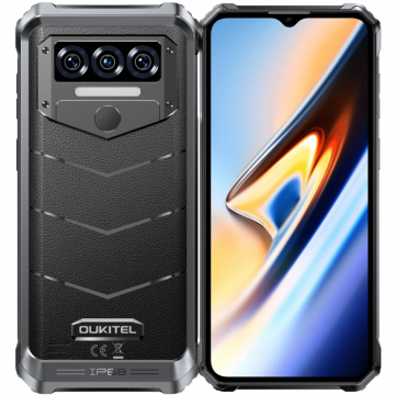 Telefon mobil Oukitel WP38 Black, 4G, 6.52 LCD, 12GB RAM (6GB + 6GB extensibili), 256GB ROM, Android 13, Mediatek MT8788, NFC, Amprenta, 10600mAh, Dual SIM