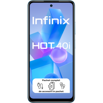 Telefon mobil X6528B HOT 40i  Conexiune 4G Ecran 6.56inch Octa Core Memorie 4GB 128GB Palm Blue