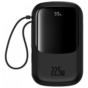 Acumulator Extern Qpow Pro+ 20000mAh 22.5W USB-C Negru