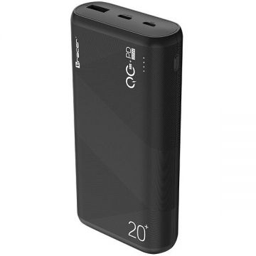 Baterie Externa TRABAT47094 20000mAh 1x USB-C PD 20W 1x USB QC 3.0 Negru