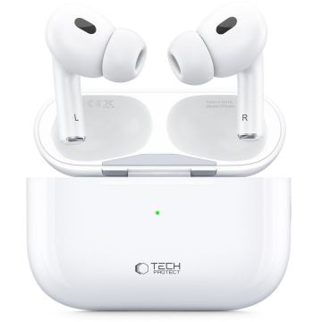 Casca de Telefon UltraBoost Pro, Bluetooth 5.0, 170 mAh, Incarcare MagSafe, Alb