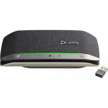Difuzor pentru conferinte Poly Sync 20+, Microfon, Wireless si Bluetooth (Negru/Argintiu)