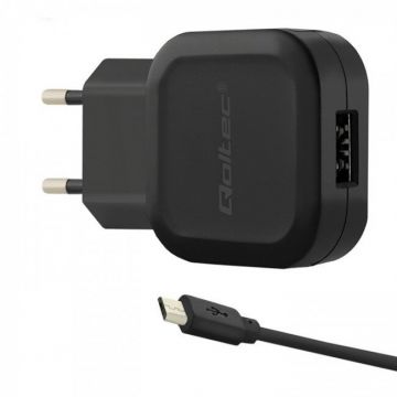 Incarcator 12W  5V 2.4A  USB + Micro USB Cablu Negru