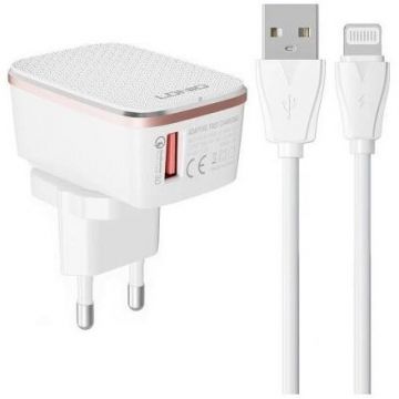 Incarcator Retea A1204Q 18W + Lightning Quick Charge 3.0 3.0A Negru