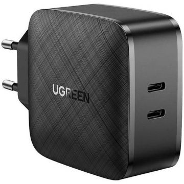 Incarcator Retea CD216  2xUSB-C  66W  PD Negru