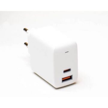 Incarcator Retea PA-B3 GaN Omnia Mix  65W 1xUSB-C & 1xUSB-A Alb