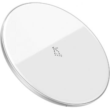 Incarcator Wireless WXJK-B02 Simple Qi 15W Cablu Type-C la USB 1M Inclus Alb