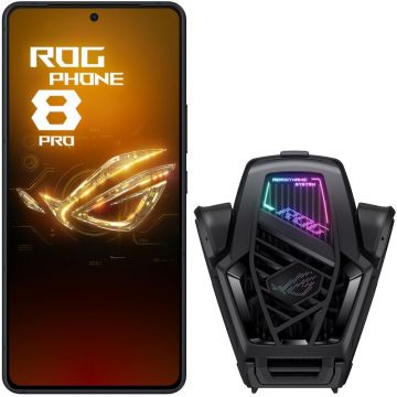 Smartphone ASUS ROG Phone 8 Pro Edition, 1TB, 24GB RAM, Dual SIM, 5G, 4-Camere, Phantom Black (cooler inclus)