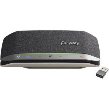 Speakerphone HP Sync 20+ MS, Certificat Microsoft Teams, Microfon, Wireless si Bluetooth (Negru/Argintiu)