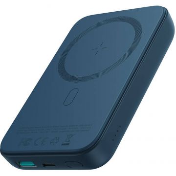 Acumulator extern JR-W020 Mini, 10000 mAh, PD 20W, Wireless 15W, Albastru