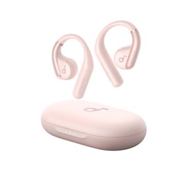 Casti Bluetooth profesionale, Soundcore Aerofit, deschise, culoare roz.