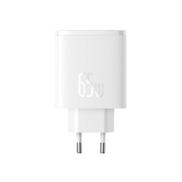 Incarcator perete profesional Baseus Cube Pro PD 65W, 2x USB-C, 1x USB alb.