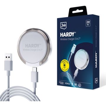 Incarcator Retea Wireless  Hardy 2in1 15W 1.67A Alb