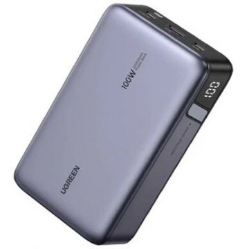 Baterie Externa 20000mAh 100W 1 x USB Type-C Input 2 x USB Type-C Output 1 x USB Output Gri Baterie Externa 20000mAh 100W 1 x USB Type-C Input 2 x USB Type-C Output 1 x USB Output Gri