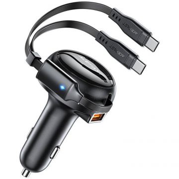 Incarcator Auto B13 53W 2xUSB-C   Negru