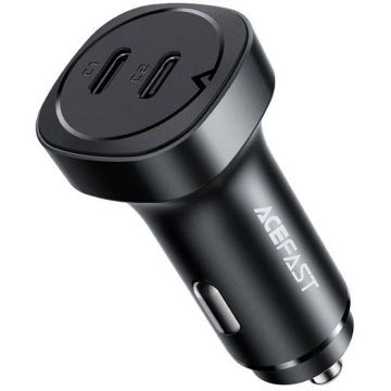 Incarcator Auto B2 72W  2x USB-C  Negru