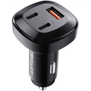 Incarcator Auto B3  66W  USB-C x2 USB-A Negru