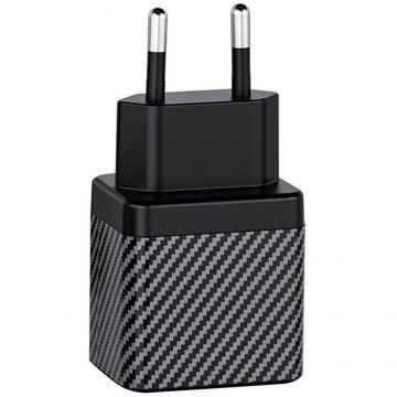 Incarcator GaN, 2x USB-C, Power Delivery 2x45W, Negru