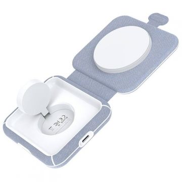 Incarcator Wireless 2 In 1 T323 MagSafe & MFI Gri