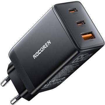 Incarcator GaN Pro 65W 2x USB-C USB  Negru