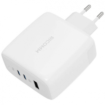 Incarcator RC1201 EU 120W GaN  1xUSB-A 2xUSB-C + Cablu 2.1m USB-C Alb