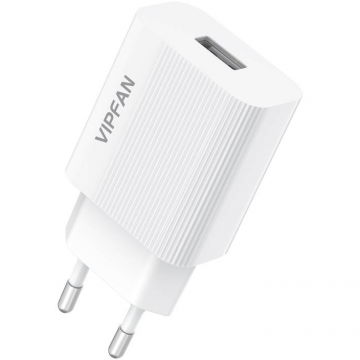 Incarcator VFAN E01  1x USB 2.4A Alb