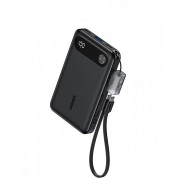 Acumulator Extern Powercore 10000mAh 22.5W 2x USB-C 1x USB-A Cablu USB-C Incorporat Negru