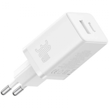 Incarcator Retea Cube Quick Charge 30W 1 x USB Type-C Output 5V/3A 1 x USB Alb