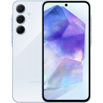 Telefon mobil Samsung Galaxy A55, 8GB RAM, 128GB, Dual Sim, 5G, Albastru Iceblue