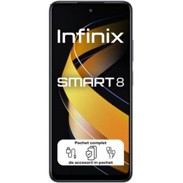 Infinix Telefon mobil Infinix SMART 8, 3GB RAM, 64GB, 4G, Negru selenar