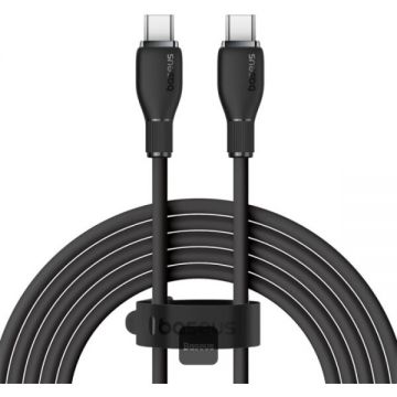 BASEUS Cablu alimentare si date Baseus Pudding Series, Fast Charging Data Cable pentru smartphone, USB Type-C la USB Type-C 100W, 1.2m, negru