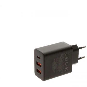 BASEUS INCARCATOR RETEA Baseus Cube, Quick Charge 30W, 1 x USB Type-C Output 5V/3A, 2 x USB, Negru