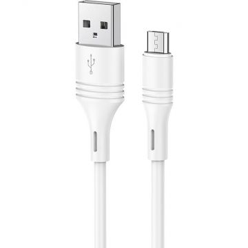 Borofone CABLU alimentare si date Borofone BX43, Fast Charging Data Cable pt. smartphone, USB la Micro-USB, 1m, Alb