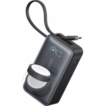 Anker Baterie Externa Anker MagGo, 10000mAh, 35W, PD + QI, 1 x QI - 2 x USB-C, Neagra A1657011