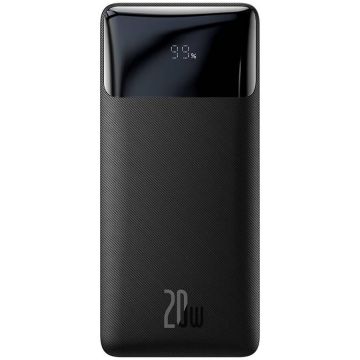 BASEUS PowerBank Baseus cu afișaj digital, 2x USB Quick Charge 3.0 și USB-C 3.0, 20W - 20000mAh - Negru BASEUS PowerBank Baseus cu afișaj digital, 2x USB Quick Charge 3.0 și USB-C 3.0, 20W - 20000mAh - Negru