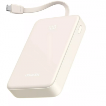 Baterie Externa 20.000mAh  22.5W  USB-C  USB-A  Cablu USB-C Incorporat   22.5W Bej