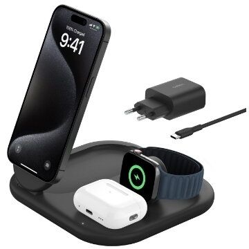 Belkin Belkin BOOSTCHARGE Qi2 15w Magnetic 3in1 Stand - Black