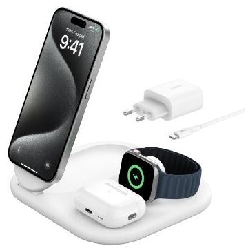 Belkin Belkin BOOSTCHARGE Qi2 15w Magnetic 3in1 Stand - White