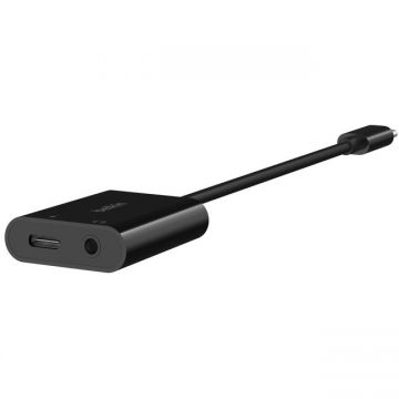 Belkin Belkin ROCKSTAR USB-C to 3.5 mm Audio + USB-C Charge Adapter V2 Fast Charging up to 60W - Black